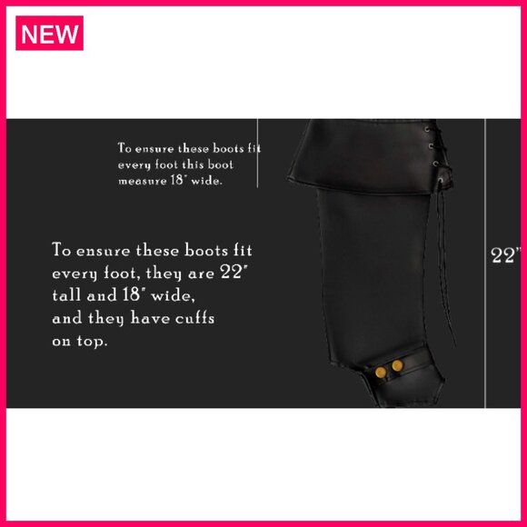 Faux Leather Pirate Boot Covers with Cuffs for Medieval Renaissance Costumes main image 7